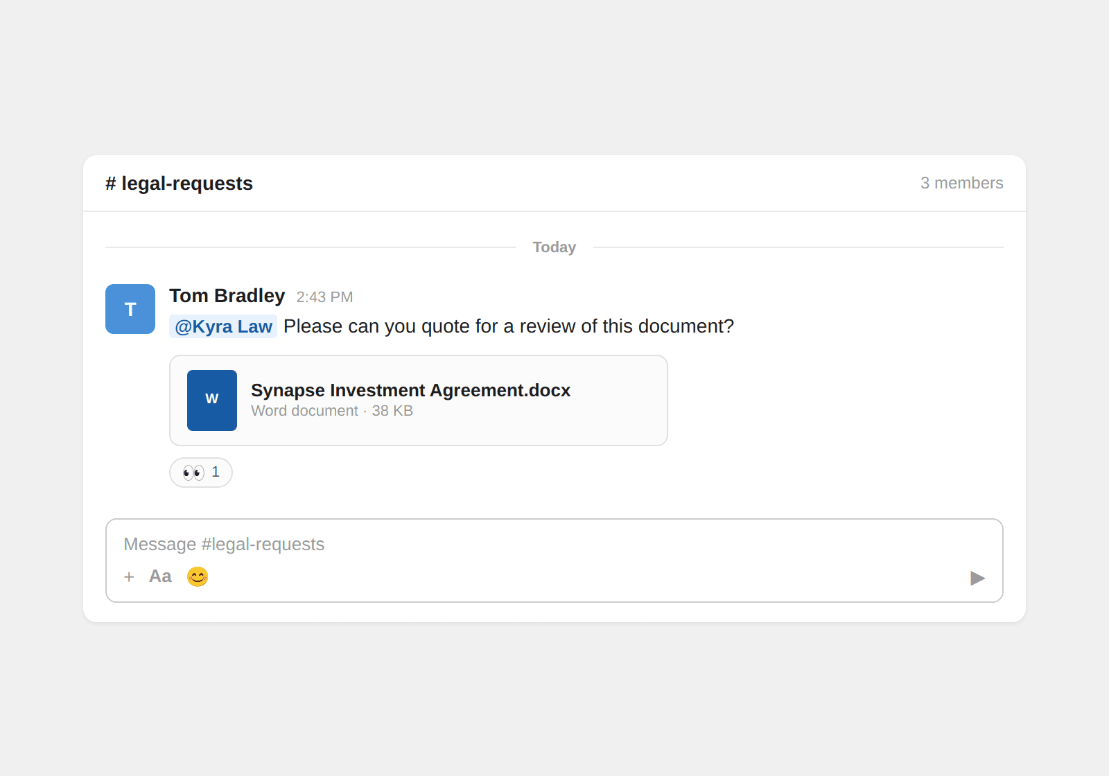 Send a request via Slack