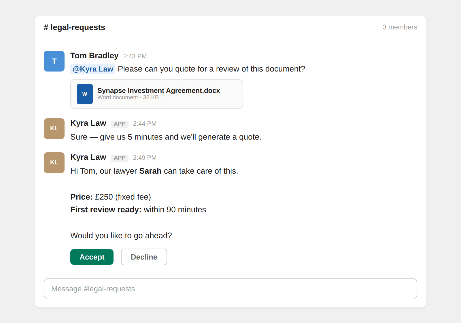 Get a fixed fee quote